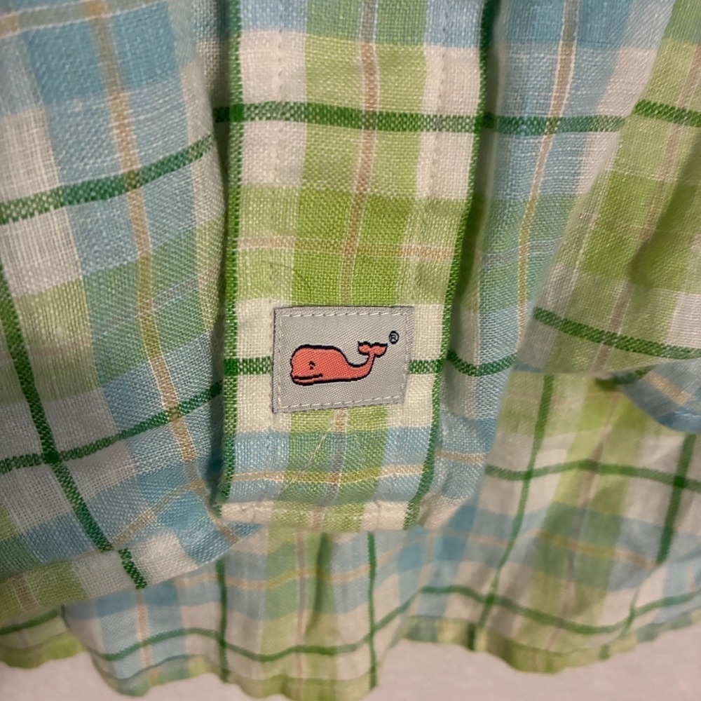 Vineyard Vines Linen Murray Shirt Mens M Plaid Button Down Lightweight Preppy - Picture 2 of 7